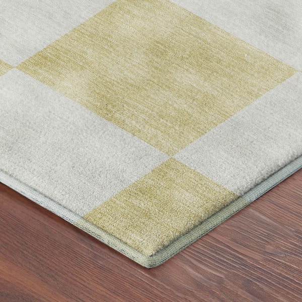 Mayfield Premium Machine Washable Abstract AMF2345 Wheat 5 ft. x 7 ft. 6 in. Area Rug