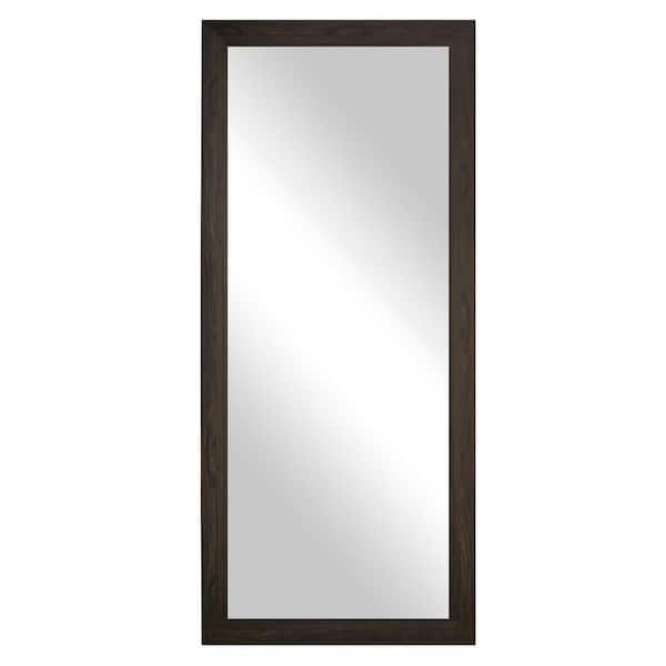 Rayne Mirrors Modern Rustic (33 in. W x 32 in. H) Black Walnut MDF Wide Rectangle Mirror