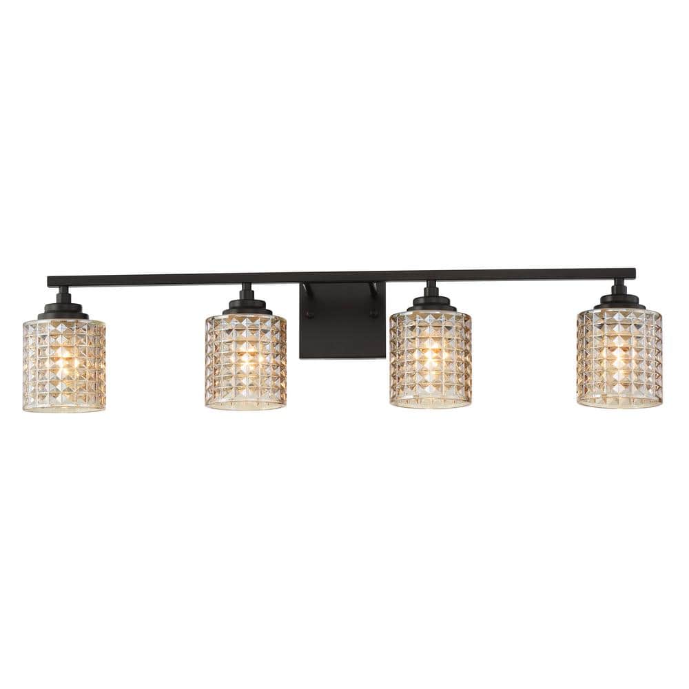 Reviews for Vanity Art Genoa 33.5 in. 4lights Matte Black Vanity Light