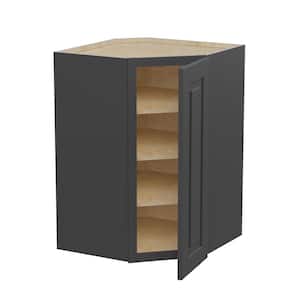 Grayson Deep Onyx Plywood Shaker Assembled Diagonal Corner Kitchen Cabinet Soft Close 20 in W x 12 in D x 36 in H