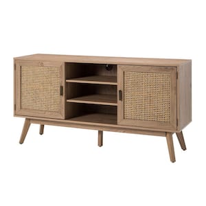 Latium Oak 57 in TV Stand for TVs up to 65 in. with 2-Doors