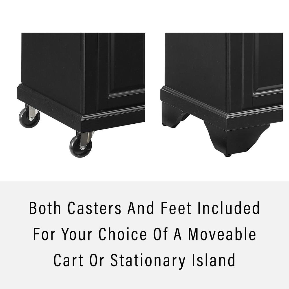 Avery Distressed White Kitchen Island Cart with Faux Marble Top