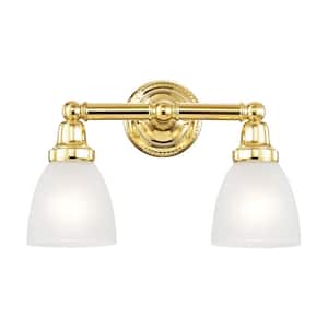 Classic 2 Light Polished Brass Bath Vanity Light