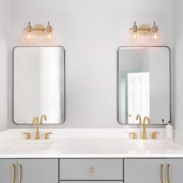 LNC Modern Brass Gold Bathroom Vanity Light 4-Light Indoor Linear Wall  Sconce with Frosted Glass Globes with Pearly Radiance ZZ2UYJHD14081R7 - The  Home Depot