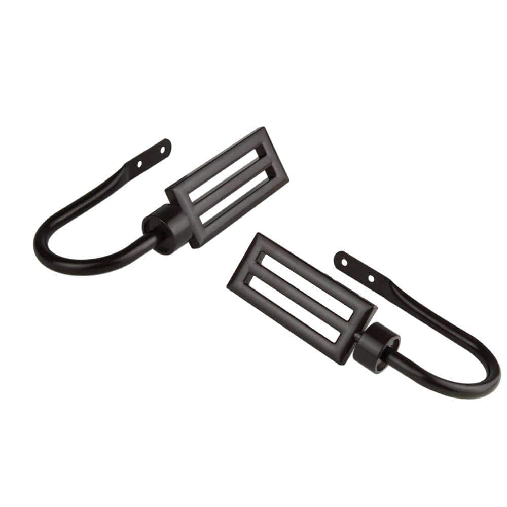 Cocoa Metal and Resin Hook Curtain Holdback Set