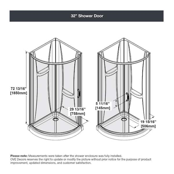 OVE Decors Swift Install Brushed Nickel 3-Piece 32-in x 32-in x 76