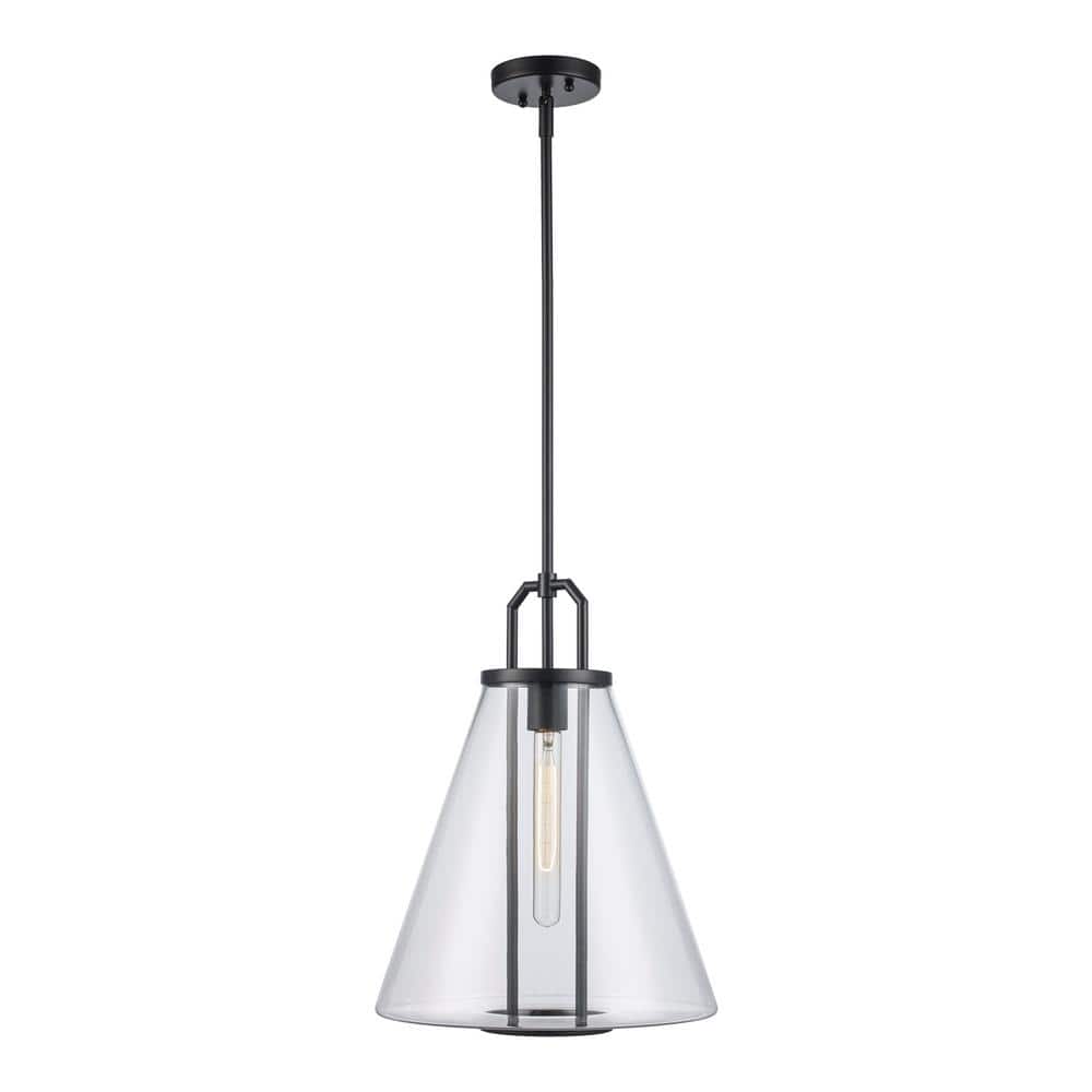 Black Modern Tapered Glass Pendant Light