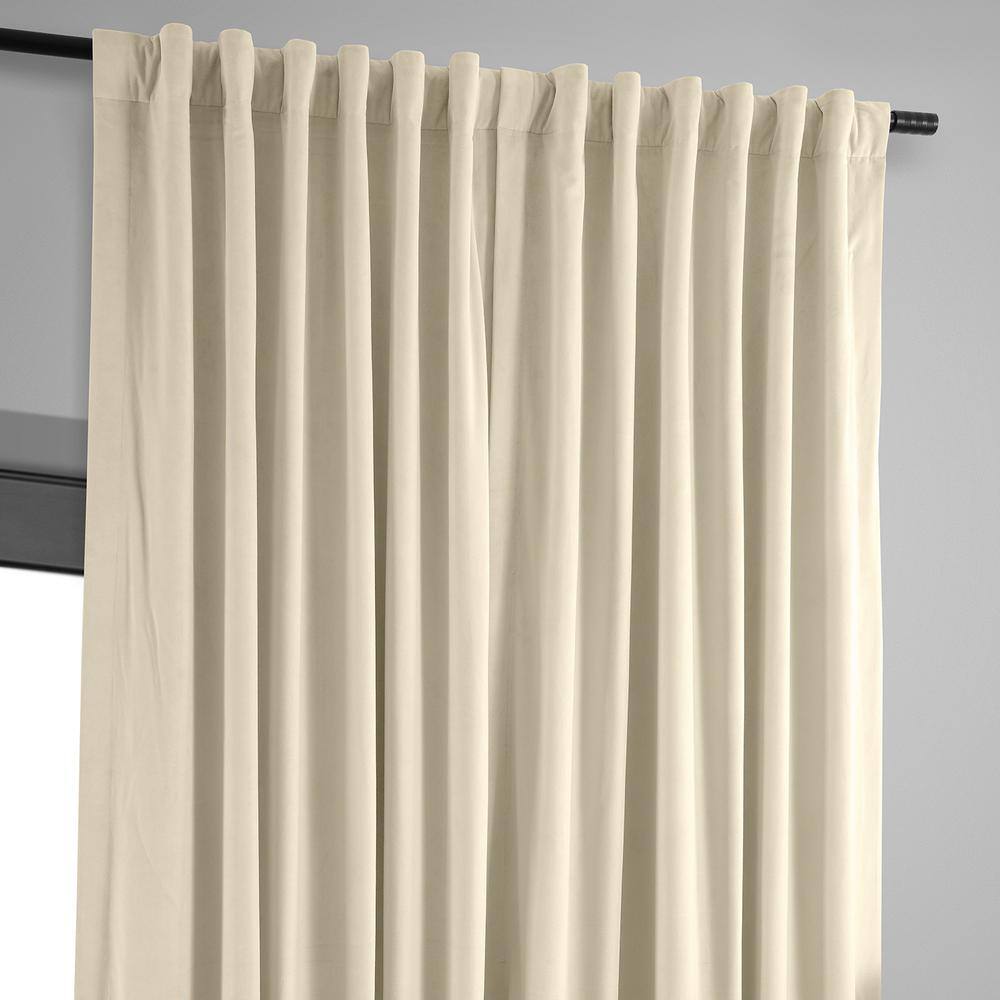 Ivory Velvet Blackout Extra Wide Curtain Panel, 100W x 120L