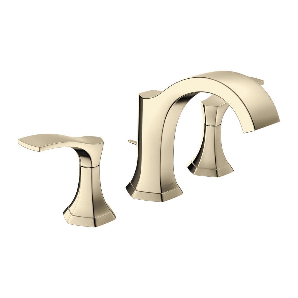 Polished Nickel Art Deco Widespread Bathroom Faucet