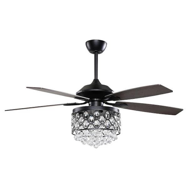 Matrix Decor Modern 52 In Indoor Black, Modern Black Ceiling Fan With Light Home Depot