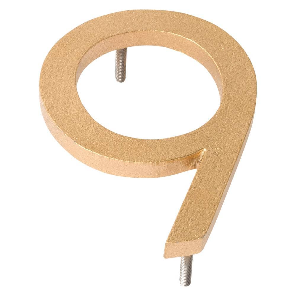 4 in. Gold Aluminum Floating or Flat Modern House Number 9 price history on PriceWatchPro