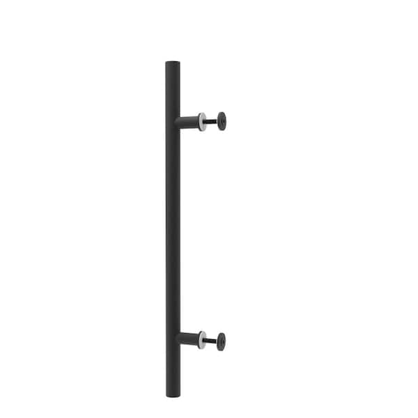 Movisa 22 in. Round Matte Black Barn Door Handle