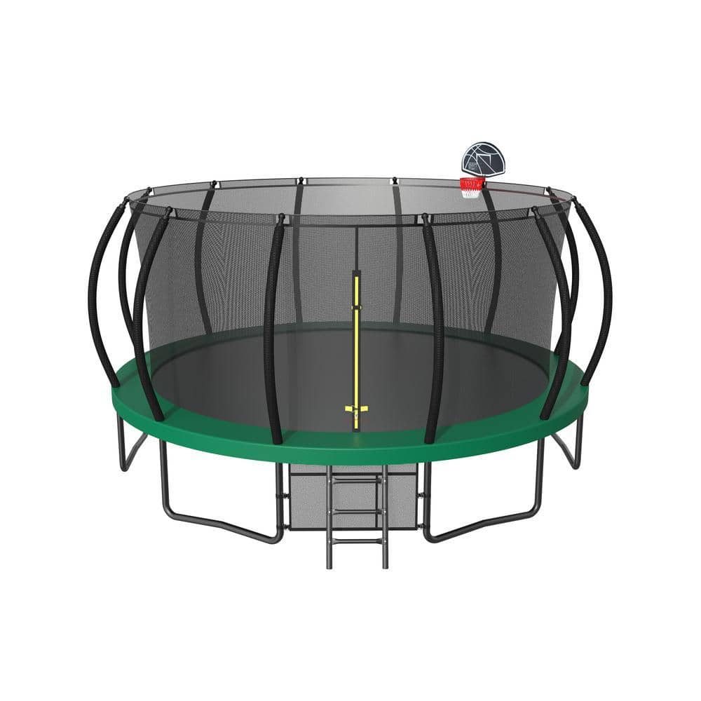 T-Adventurer 16 ft. Trampoline with Safety Enclosure Net, Heavy Duty Jumping Mat and Spring Cover Padding for Kids