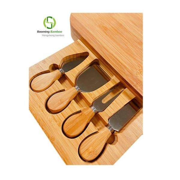 Harper Mini Bamboo Cheese Board Knife Set - Laser-Engraved Personalization  Available