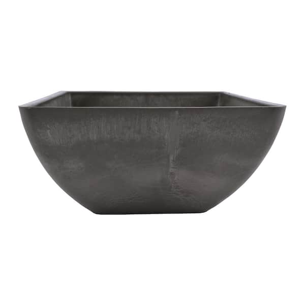 Arcadia Garden Products Simplicity Square 12 in. x 12 in. x 6 in. Dark Charcoal PSW Pot