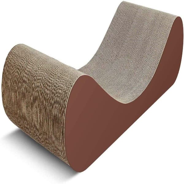 cenadinz Small Cat Scratcher Cardboard Lounge Bed Cat Scratching Post Durable Board Pads Prevents Furniture Damage in Brown