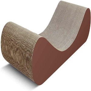 Small Cat Scratcher Cardboard Lounge Bed Cat Scratching Post Durable Board Pads Prevents Furniture Damage in Brown