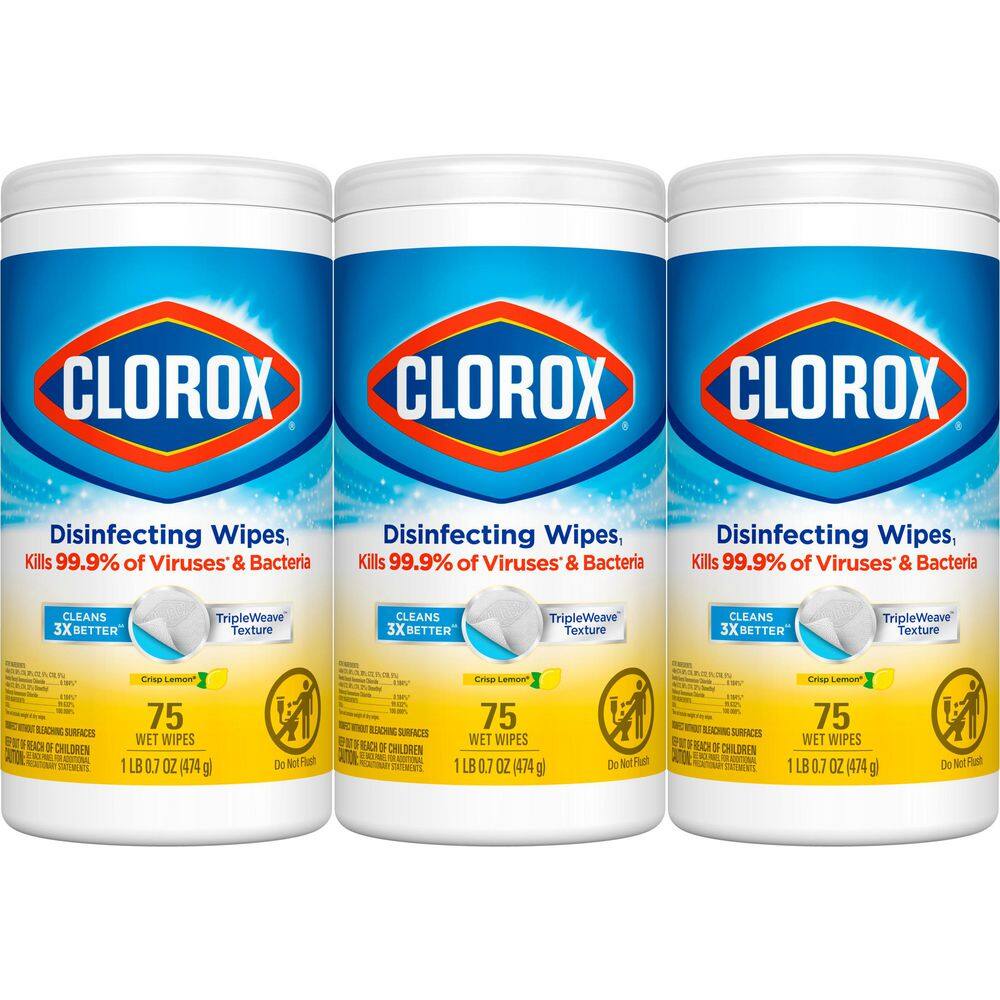 75-Count Crisp Lemon Scent Bleach Free Disinfecting Wipes (3-Pack)