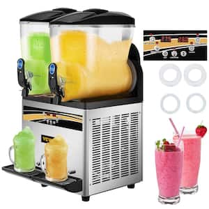 1055 oz. Commercial Slushy Machine 15L x 2 Tanks Frozen Drink Machine Snow Cone Machine Margarita Machine 1000W