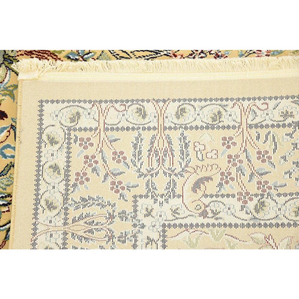 Beige Rectangular Synthetic Easy-Care Stain-Resistant Rug