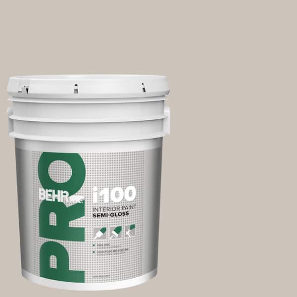 BEHR PRO 5 gal. #N200-2 Doeskin Gray Semi-Gloss Interior Paint