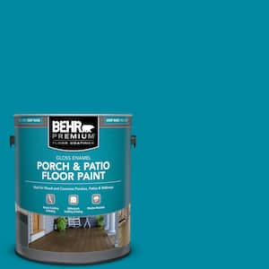 1 gal. #P480-6 Aruba Blue Gloss Enamel Interior/Exterior Porch and Patio Floor Paint