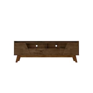 Marcus Rustic Brown Mid-Century Modern TV Stand Fits TVs Up to 70 in. with Solid Wood Legs