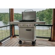 Series I 26 in. 2-Burner Digital Propane SmartTemp Flat Top Grill / Griddle in Chalk Finish with Enclosed Cart and Hood
