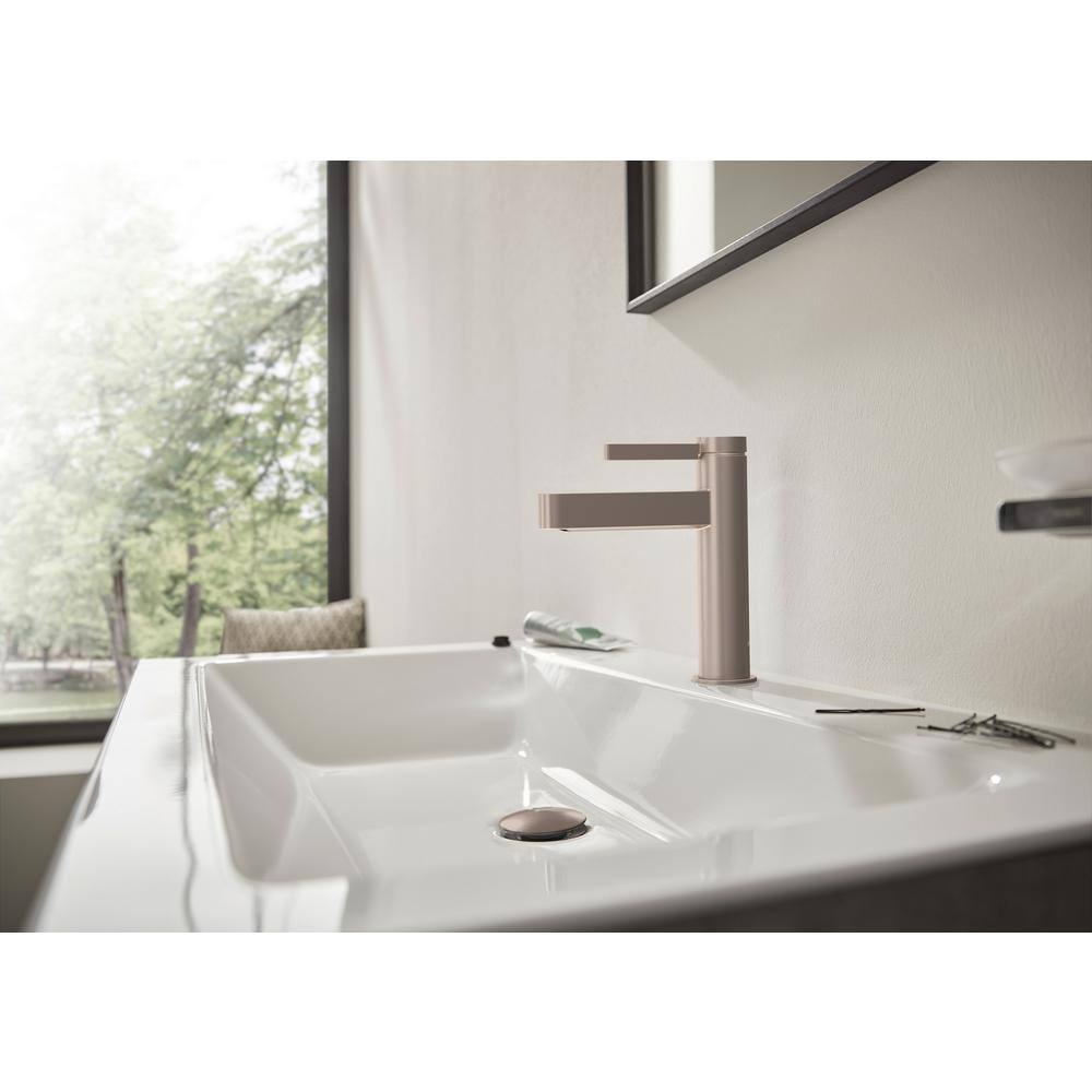 Modern Brushed Nickel Single-Hole Bathroom Faucet with Ceramic Disc Valve