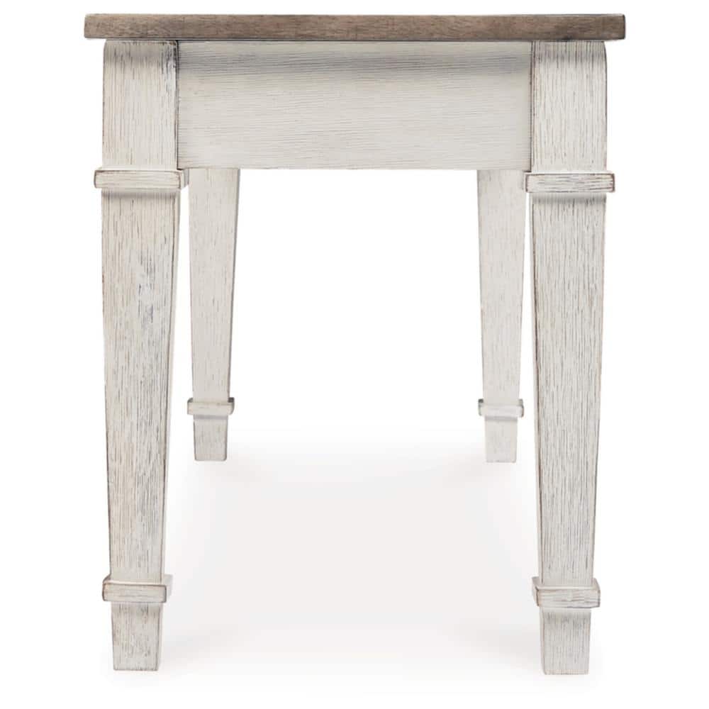 Skempton Two-Tone Transitional Storage Bench, 48" White & Light Brown