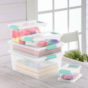 1 Gal. Large File Clip Box Clear Storage Tote Container with Lid (36-Pack)