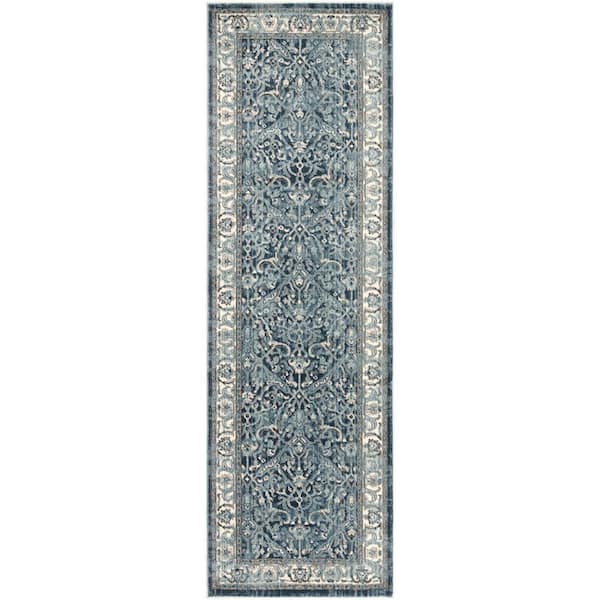 Livabliss Cairo Navy 2 ft. 6 in. x 7 ft. 10 in. Oriental Runner Rug