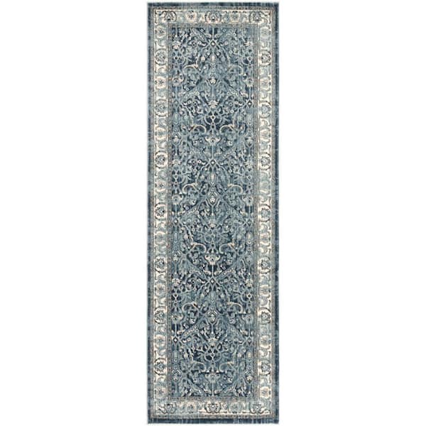 Livabliss Cairo Navy 2 ft. 6 in. x 7 ft. 10 in. Oriental Runner Rug