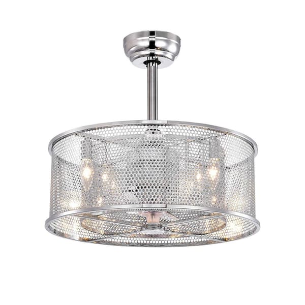 Heritage 20 in. Indoor Sliver Cage Ceiling Fan with Noiseless Reversible AC Motor