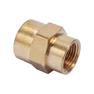 1/2 in. FIP x 3/8 in. FIP Brass Pipe Reducing Coupling Fitting (5-Pack)