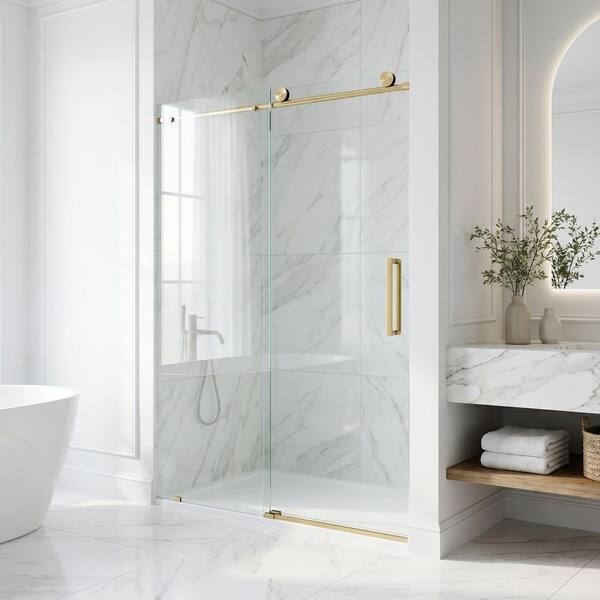 VIGO Elan 56 to 60 in. W x 76 in. H Frameless Sliding Shower Door