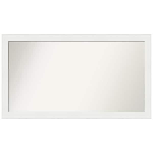Amanti Art Vanity White Narrow 43.5 in. x 24.5 in. Custom Non-Beveled Recycled Polystyrene Framed Bathroom Vanity Wall Mirror