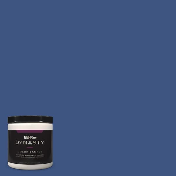 BEHR DYNASTY 8 oz. #S-G-600 Deep Azure Eggshell Enamel Stain-Blocking Interior Paint & Primer Sample