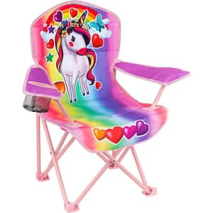 Outdoor Unicorn Chair for Kids Foldable Children's Chair for Camping, Tailgates, Beach, Ages 2 to 5, wood