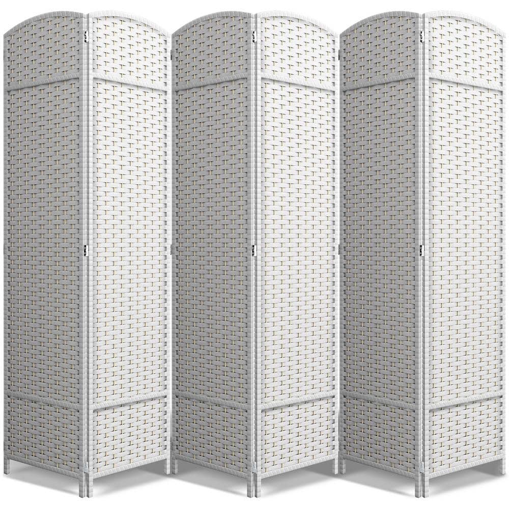 6-Panel Room Divider 6 ft. Tall, Extra Wide Double Hinged Privacy Screen Pa