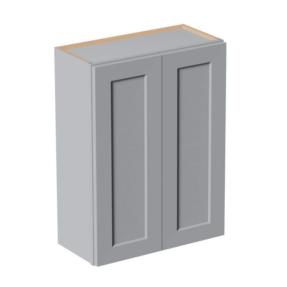 "27""Wx12""Dx36""H Solid Wood Bathroom Wall Cabinet with Doors and Adjustable Shelves, Gray" price history on PriceWatchPro