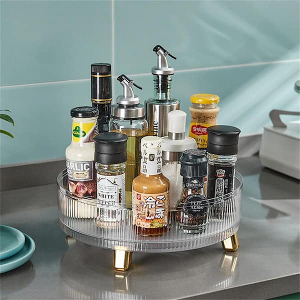 Spice Rack with 20 Jars, Rotating Spice Rack Organizer, Seasoning Organizer  with Labels, Stainless Steel Spice Carousel for Kitchen Countertop, Black 