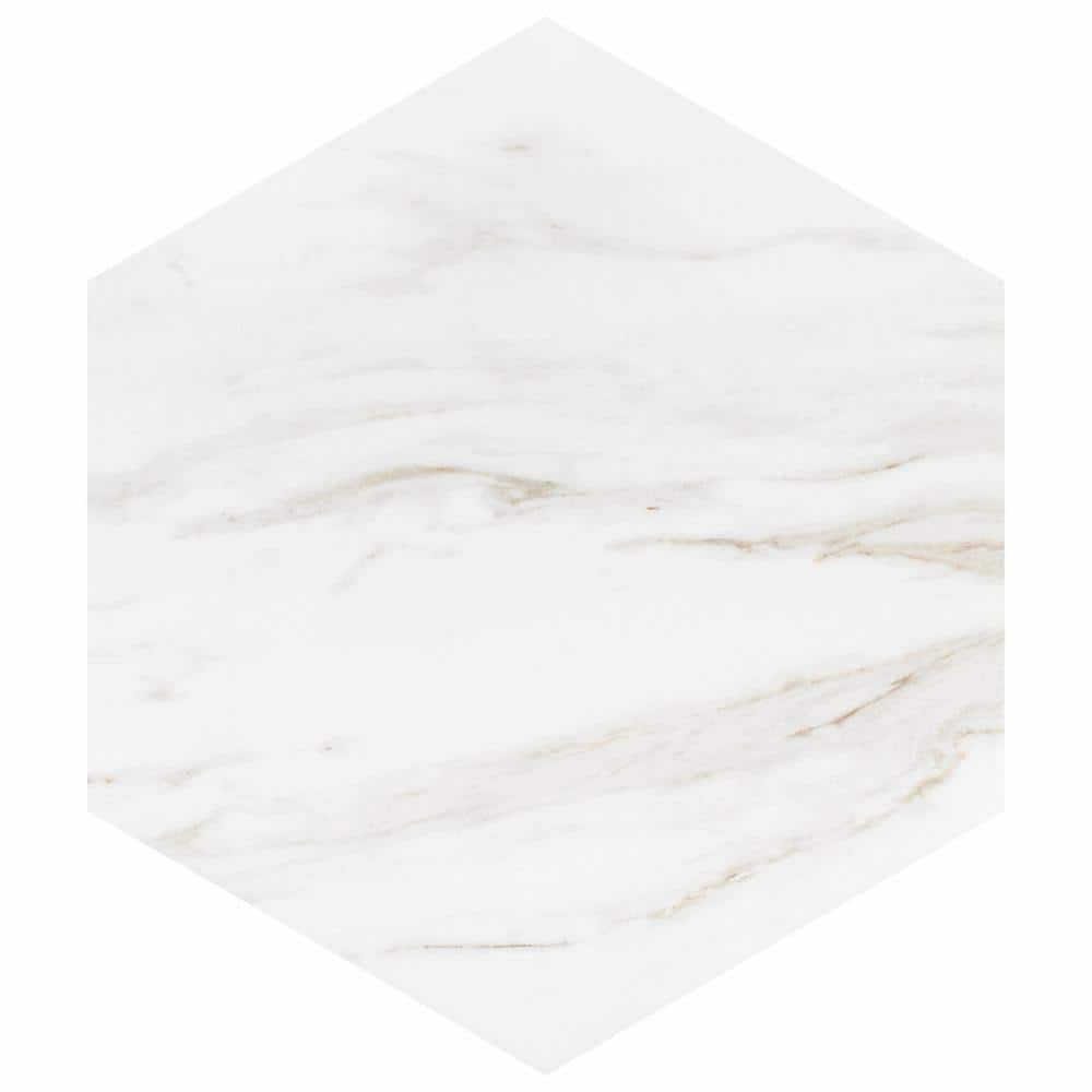 Eterno Hex Carrara 8-5/8 in. x 9-7/8 in. Porcelain Floor and Wall Take Home Tile Sample price history on PriceWatchPro