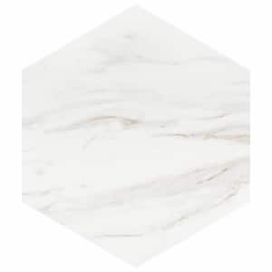 Eterno Hex Carrara 8-5/8 in. x 9-7/8 in. Porcelain Floor and Wall Take Home Tile Sample