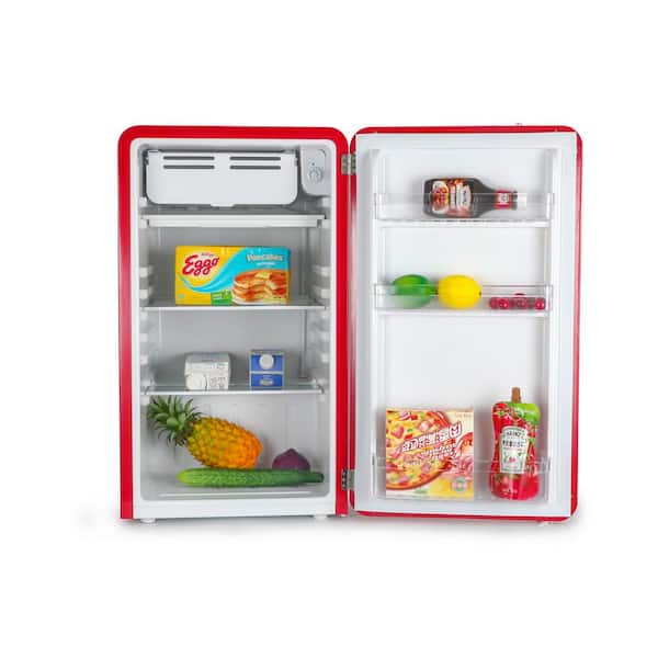  Commercial Cool CCRRD45HR 4.5 Cu. Ft True Freezer, Vintage  Style, Retro Fridge with 2 Slide-Out Glass Shelves,Red Refrigerator :  Appliances