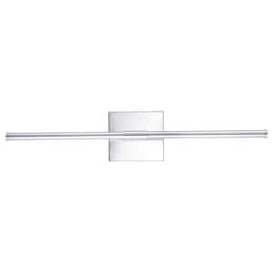 Makena 28 in. Chrome Dimmable Integrated LED Metal Wall Sconce