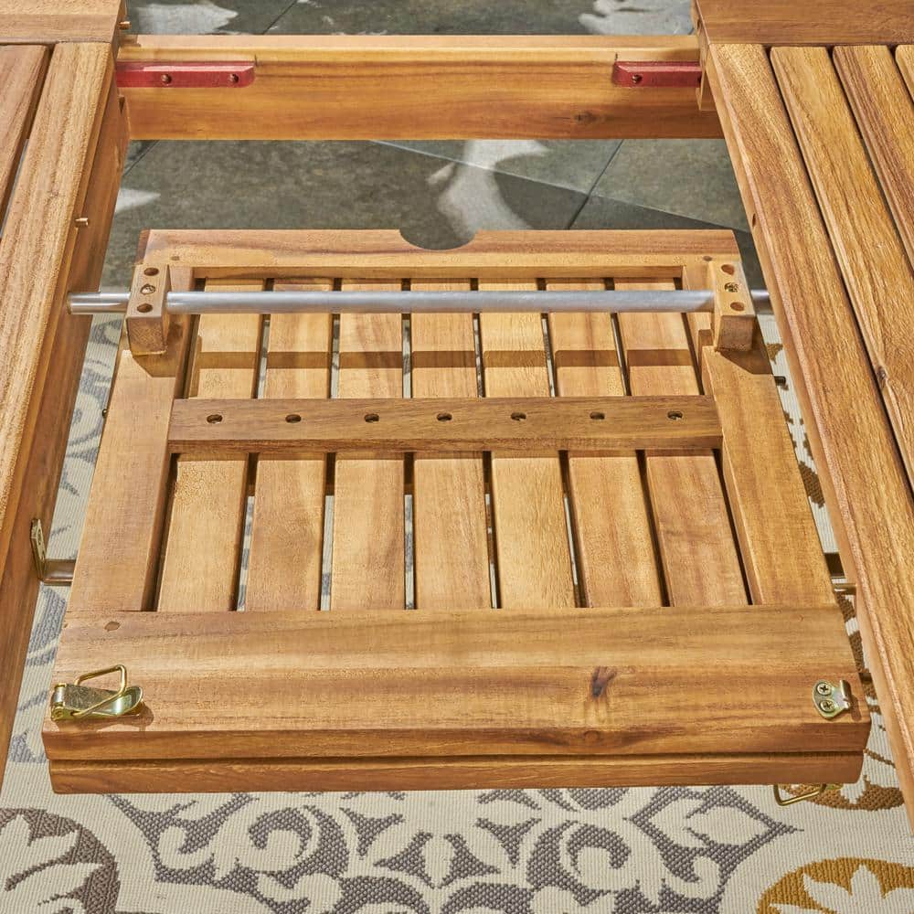 Zoe Natural Acacia Wood Expandable Outdoor Dining Table
