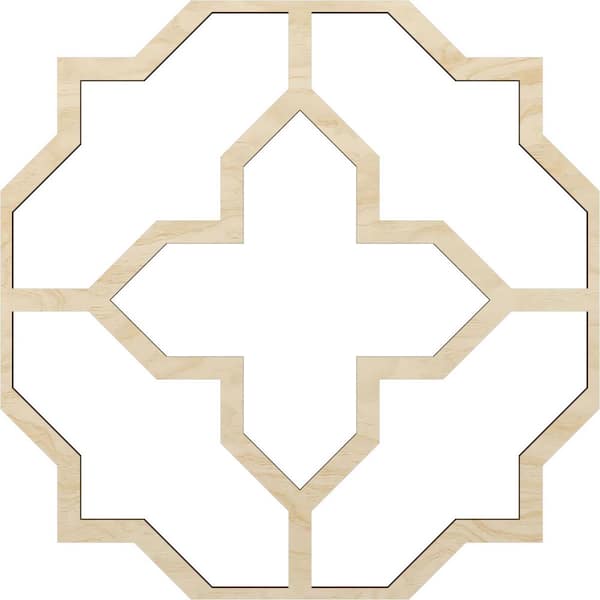 Ekena Millwork 33 in. W x 33 in. H x-3/8 in. T Small Laird Decorative Fretwork Wood Ceiling Panels, Birch
