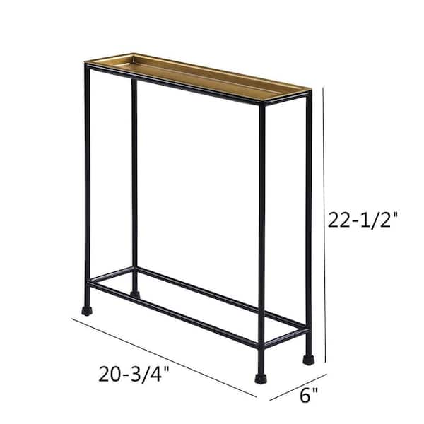 Tivoli 6 in. Width Antique Bronze Rectangle Iron End Table with