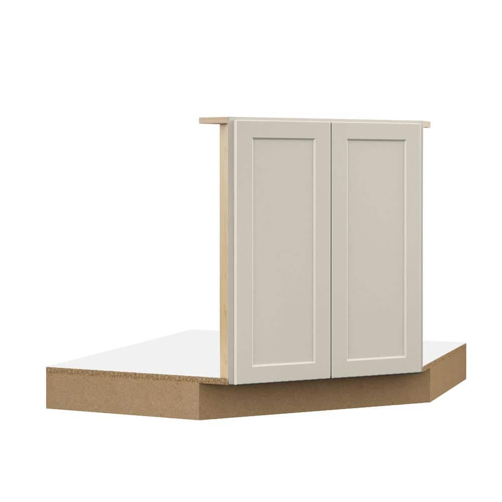 Designer Series Melvern 42 in. W x 24 in. D x 34.5 in. H Partially Assembled Shaker Corner Sink Cabinet in Cloud price history on PriceWatchPro